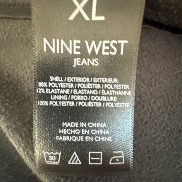 Nine West Jeans Black Drape Front Jacket with Long Sleeves Size XL - Picture 8 of 9